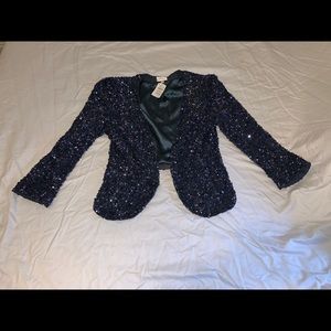 Gorgeous Navy Blue Sequin Blazer